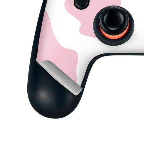 Pink Cow Print Google Stadia Controller Skin